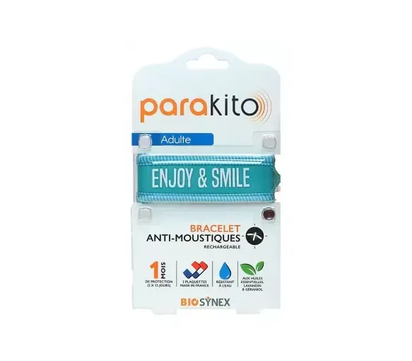 Mückenabwehrarmband Enjoy and smile Parakito - 1 Armband und 2 Nachfüllungen