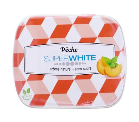 Pfirsich Pastillen Superwhite - Packung mit 50 Pastillen
