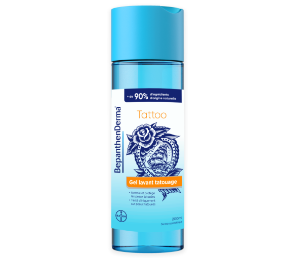 BepanthenDerma® Tattoo Gel Waschmittel, beruhigt und schützt tätowierte Haut - Flasche mit 200 ml - image 1