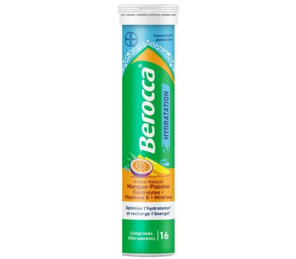 Berocca Hydration natürliche Aromen Mango Passionsfrucht - 16 Brausetabletten