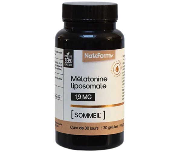 Liposomale Melatonin 1,9mg Schlaf Nat&Form - Dose mit 30 Kapseln - image 1