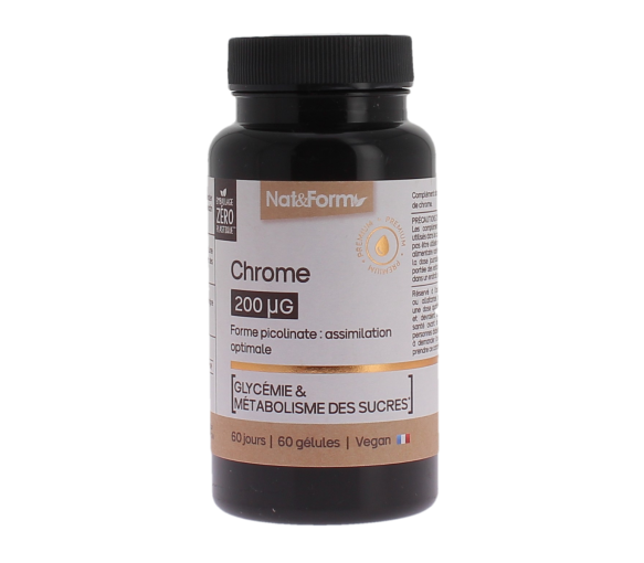 Chrome Picolinat 200 g Nat&form - Dose von 60 Kapseln - image 1
