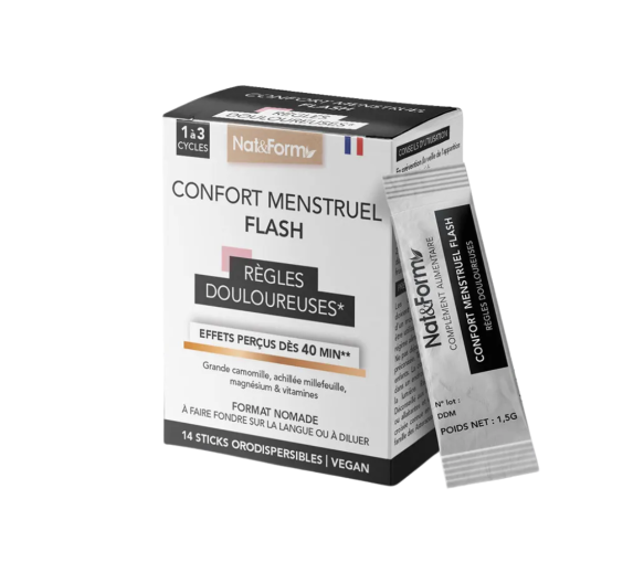 Menstrueller Komfort Blitz schmerzhafte Regel Nat&Form - Box mit 14 orodispersiblen Sticks - image 1