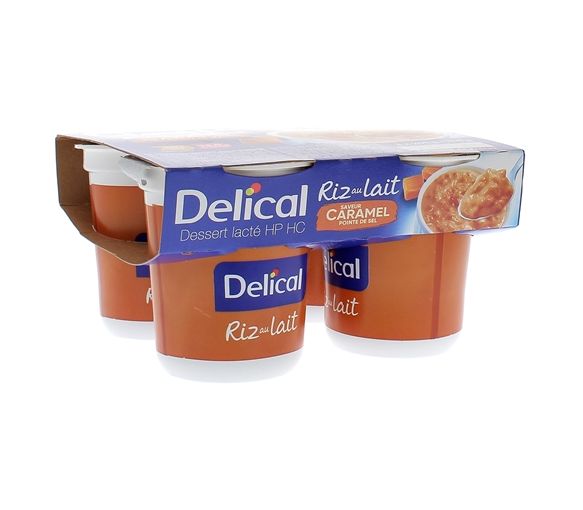 Delical Milchreis HP/HC Karamellgeschmack - 4 Becher à 200g