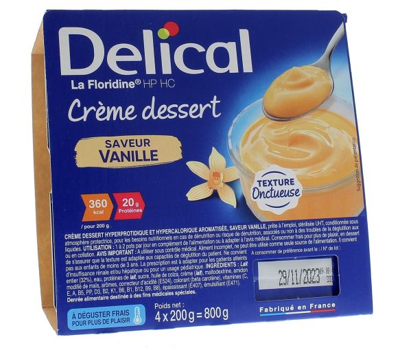 Delical Dessertcreme HP/HC La Floridine Vanille Geschmack - 4 Becher à 200g - image 1