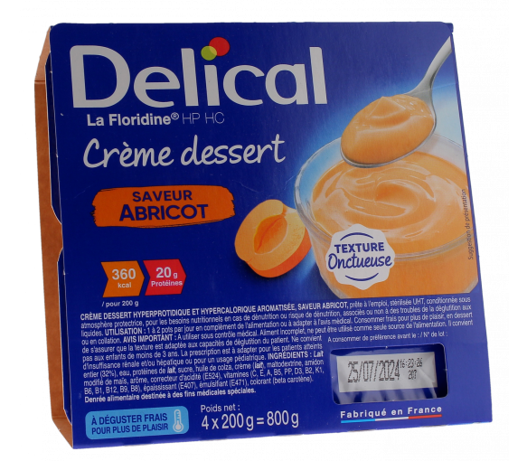 Delical Dessertcreme HP/HC La Floridine Aprikosengeschmack - 4 Becher à 200g - image 1