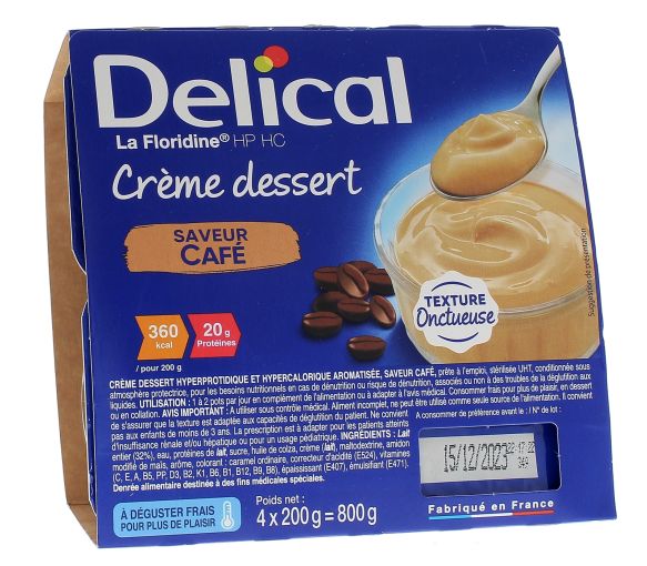 Delical Dessertcreme HP/HC La Floridine Geschmack Kaffee - 4 Becher à 200g - image 1