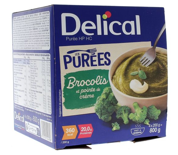 Delical Püree HP/HC Brokkoli und einen Hauch von Sahne - 4 Schalen zu 200ml - image 1