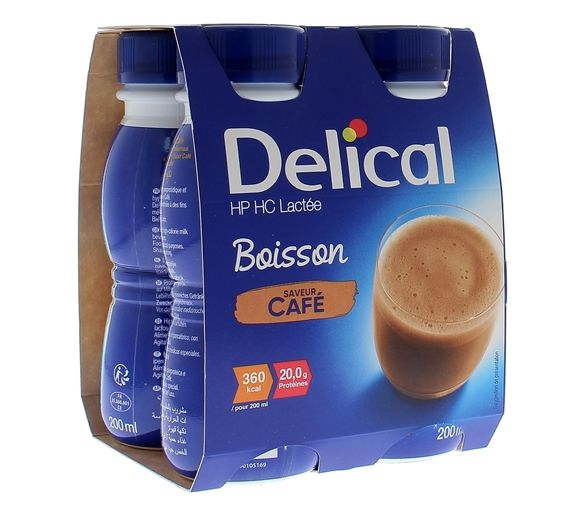 Delical HP/HC Milchgetränk mit Kaffeegeschmack - 4 Flaschen à 200 ml