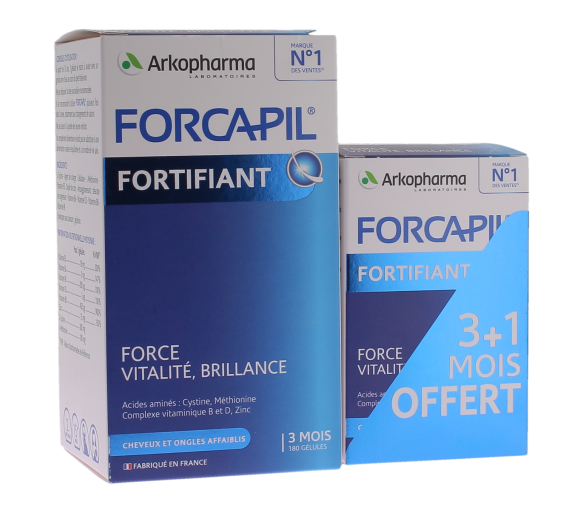 Forcapil stärkend für Haare und Nägel Arkopharma - Angebot Box mit 180 Kapseln + 60 Kapseln - image 1