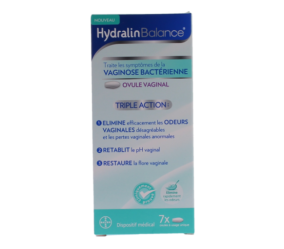 Behandlung von bakterieller Vaginose mit dreifacher Wirkung Hydralin Balance - Packung mit 7 Zäpfchen - image 1