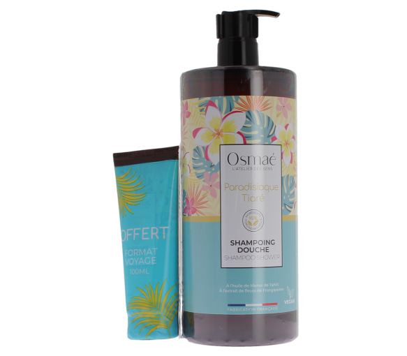 Shampoo-Duschgel Tiaré Osmaé - 1L Flasche + 100ml Tube geschenkt - image 1