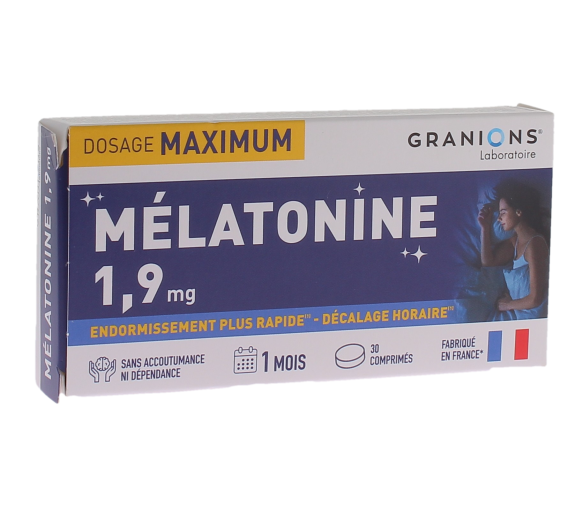 Melatonin 1,9 mg Höchstdosis Granions - Packung mit 30 Tabletten - image 1