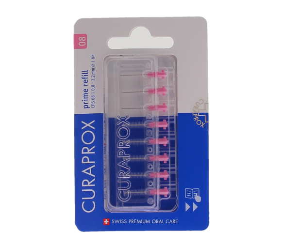 Prime Nachfüllpack für Interdentalbürsten Größe 08 Curaprox - Packung mit 8 Nachfüllungen - image 1