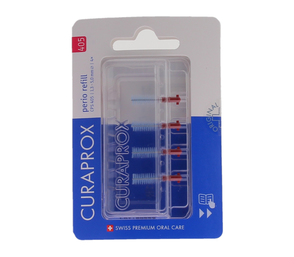 Wiederaufladbare Interdentalbürsten Größe 405 perio Nachfüllpackung Curaprox - Packung mit 4 Nachfüllungen - image 1