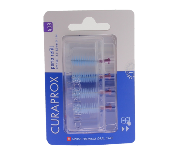 Wiederaufladbare Interdentalbürsten perio refill Größe 408 Curaprox - Packung mit 4 Nachfüllungen - image 1
