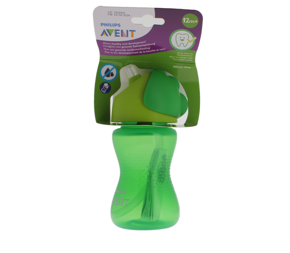 Avent Becher mit grünem Strohhalm 12 Monate und älter Philips - Becher mit 300 ml - image 1