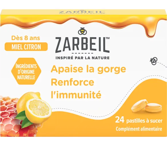Hals- und Immunpastillen Honig Zitrone Zarbeil - Schachtel mit 24 Pastillen