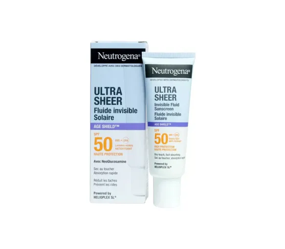 Ultra Sheer Unsichtbare Sonnenfluid Age Shield SPF50 Neutrogena - Tube mit 50ml
