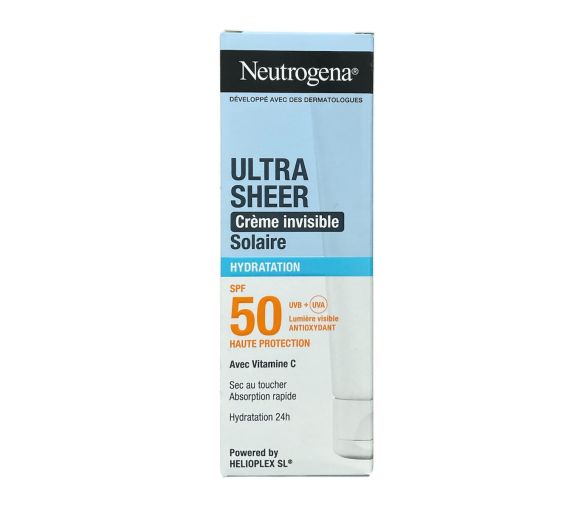 Ultra Sheer unsichtbare Sonnencreme Feuchtigkeit SPF50 Neutrogena - Tube mit 50ml