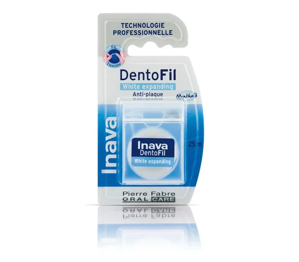 DentoFil Zahnseide weiße expandierende anti-plaque Minze Inava - Faden von 25m