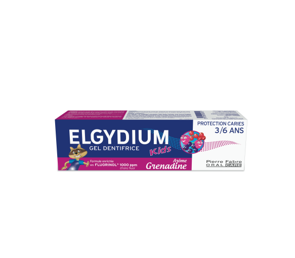 Gel Zahnpasta Schutz für 3/6 Jahre Elgydium Kids Grenadine-Geschmack Pierre Fabre - Tube mit 50 ml