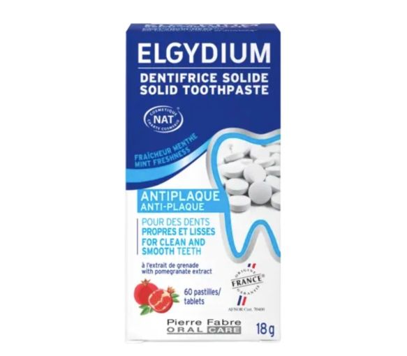 Elgydium Anti-Plak feste Zahnpasta - 60 Tabletten Dose