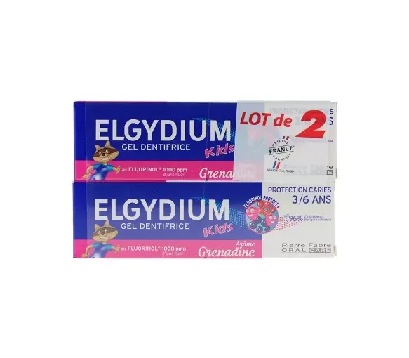 Zahngel Kids Grenadine Kariesprotection Elgydium - 2x50 ml Pack