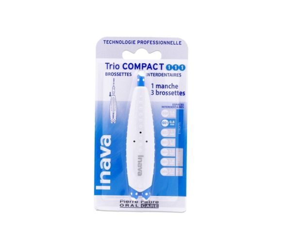 Interdentalbürsten 0,8 mm Trio Compact Inava - 1 Griff + 3 Bürsten
