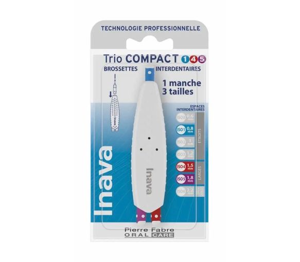 Interdentalbürsten Trio Compact ISO 1/4/5 Inava - 1 Griff und 3 Bürsten