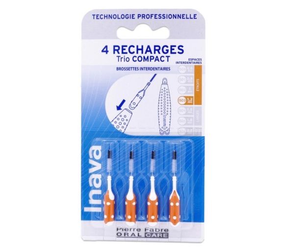 Interdentalbürsten 1,2 mm Trio Compact Inava - 4 Nachfüllpackungen