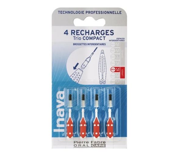 Interdentalbürsten 1,5 mm Trio Compact Inava - 4 Nachfüllpackungen