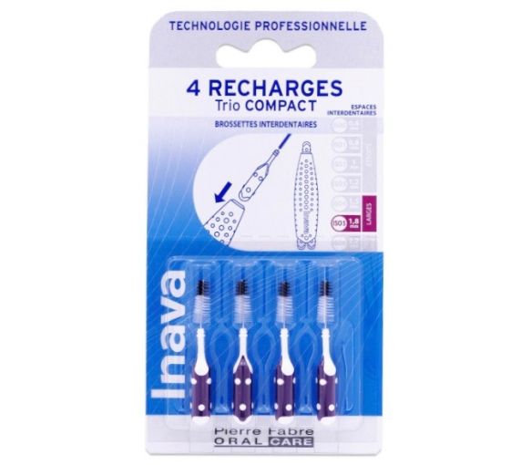 Interdentalbürsten 1,8 mm Trio Compact Inava - 4 Nachfüllpackungen