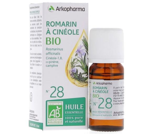 Ätherisches Öl Rosmarin mit Cineol Bio Nr. 28 Arkopharma - Flasche mit 10 ml