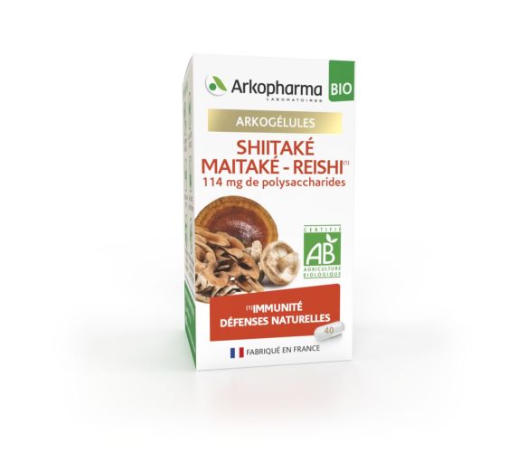 Arkogélules Shiitaké Maitaké-Reishi bio Arkopharma - Packung mit 40 Kapseln - image 1