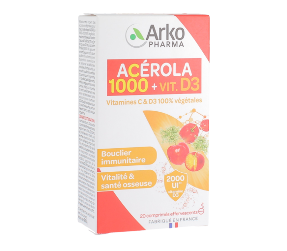 Azinc Vitamine C + D3 Arkopharma - Packung mit 20 Brausetabletten