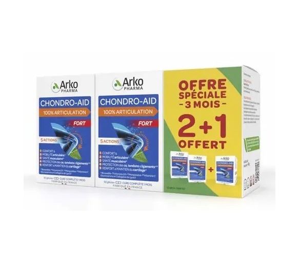Chondro-Aid 100% Gelenk stark Arkopharma - 3 Schachteln mit 60 Kapseln Sonderangebot 2+1 gratis