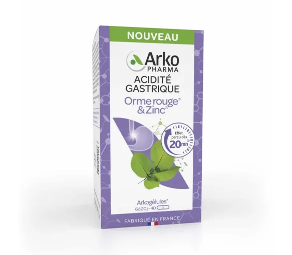 Arkogélules Rote Ulme und Zink Arkopharma - Packung mit 40 Kapseln - image 1