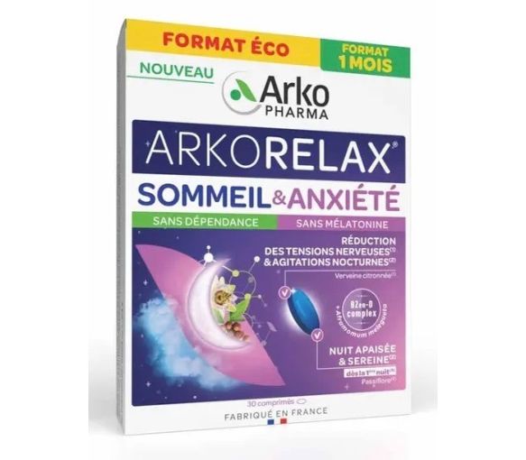 Arkorelax Schlaf & Angst Arkopharma - Packung mit 30 Tabletten