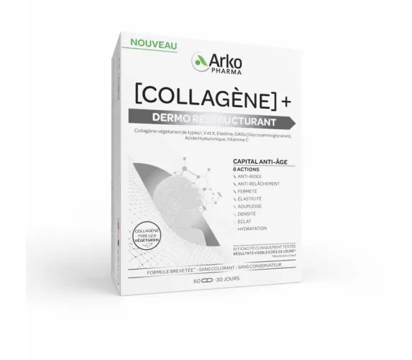 Kollagen+ dermo-restrukturierend Arkopharma - Packung mit 60 Kapseln - image 1