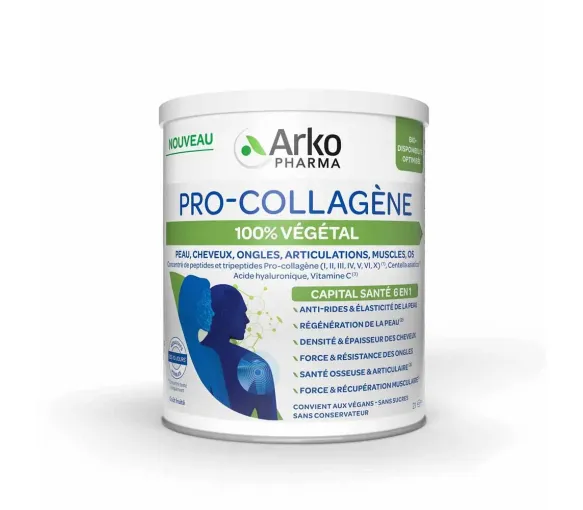 Pro-Collagen 100% pflanzlich Gesundheitskapital 6in1 Arkopharma - Dose mit 231g
