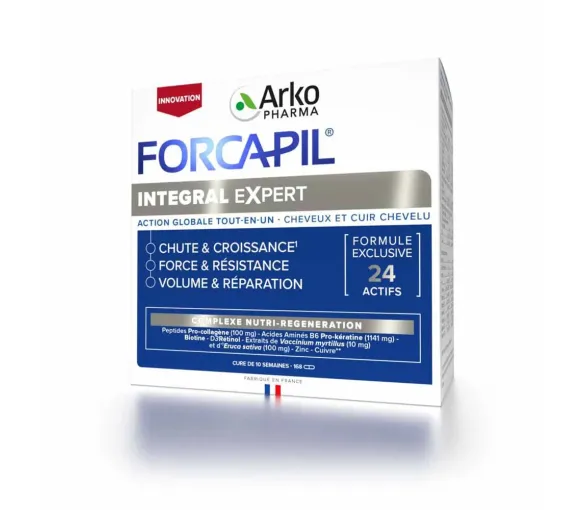 Forcapil integral expert action alles-in-einem für Haare und Kopfhaut Arkopharma - Packung mit 168 Kapseln