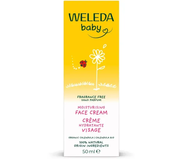 Feuchtigkeitsspendende Gesichtscreme Calendula bio ohne Duft Weleda Baby - Tube mit 50ml