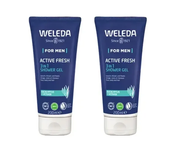 Duschgel Active Fresh 3in1 Weleda für Männer - 2er-Pack mit 200ml Sonderangebot - image 1