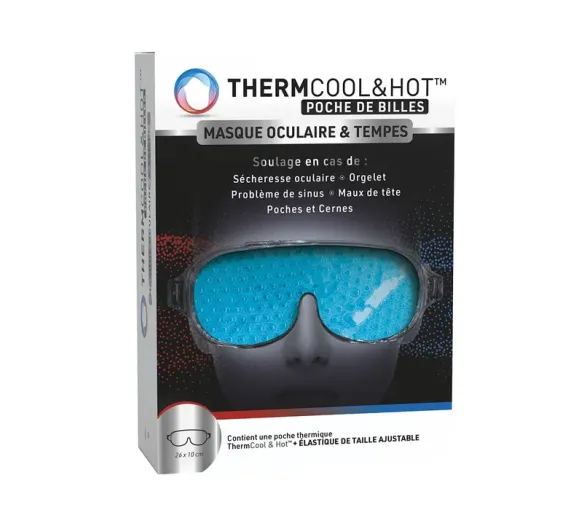 Thermocool&hot Kügelchen Augen- und Schläfenmaske Bausch Lomb - Kügelchen Tasche 26x10cm