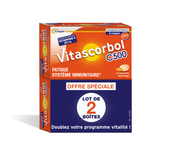 Vitascorbol Vitamin C ohne Zucker 500 mg - 2er Pack mit 24 Tabletten - image 1