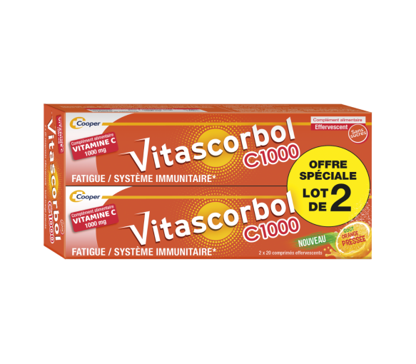 Vitascorbol C1000 Vitamin C Cooper - 2er Pack mit 20 Brausetabletten - image 1