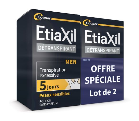 Entgiftendes Men Herren Achseln empfindliche Haut Etiaxil - 2er Pack 50 ml Roll-ons - image 1