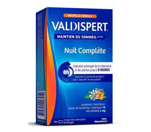 Nachtkomplett Melatonin 1mg Valdispert - Packung mit 30 Tabletten - image 1