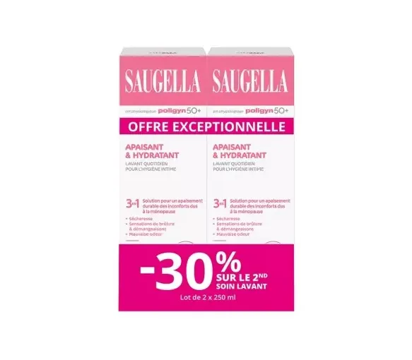 Beruhigendes und emollientes tägliches Intimwaschmittel Saugella - 2er-Pack mit 250 ml Flaschen - image 1